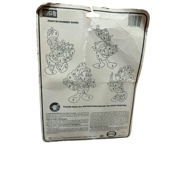 Vintage Disney Mickeys Gallery 4-Pc Christmas Ornaments Donald Minnie Painting - Picture 3 of 4